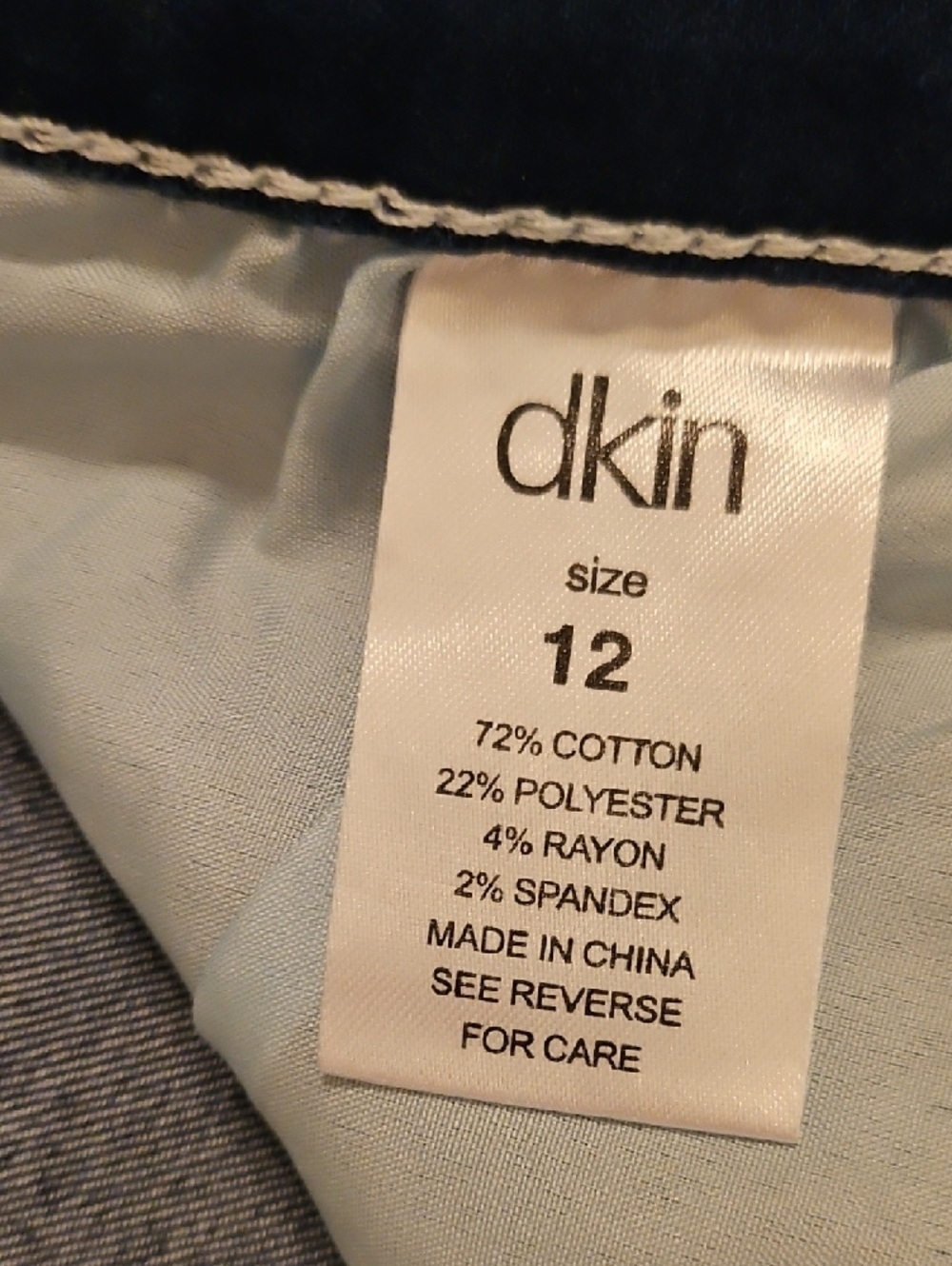 Dkin -High Rise Jeans with Silver Embroidery/Sequine Applique Legs- Size 12 - Picture 9 of 10